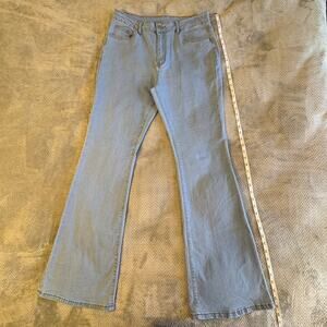 NWOT Shein Light Wash Stretchy High Waisted Jeans Bell Bottom Flare XL Size 12